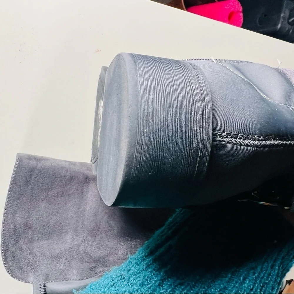Bebe OXLEY faux suede gray tall boots 6